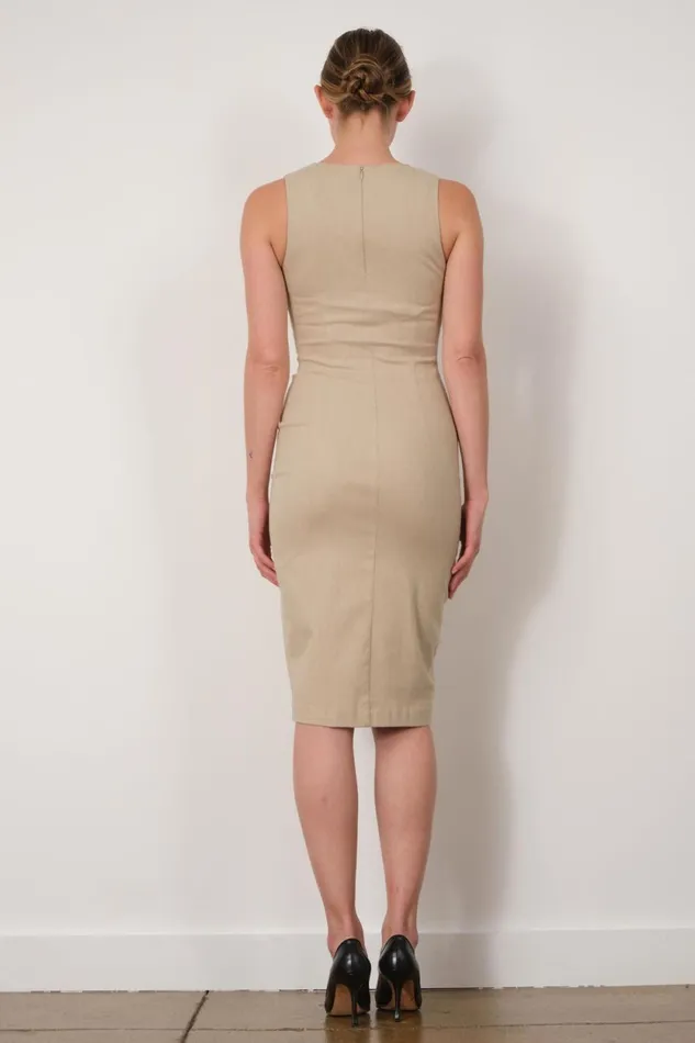 Avenue Montaigne ROMA Flannel Beige Women Dresses Avenue Montaigne ROMA Flannel Beige Women Dresses