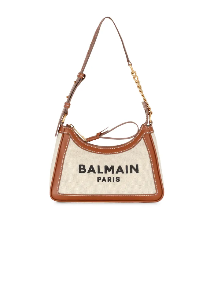 BArmy Canvas Bag With Leather Inserts Beige Women Balmain Handbags