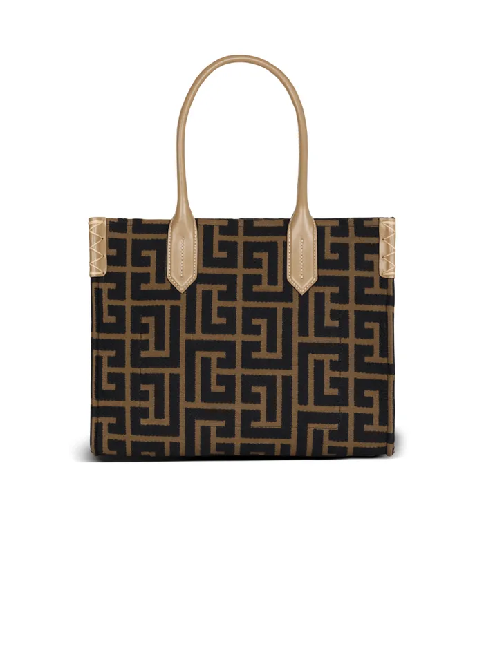 BArmy Shopper 36 Bag In PB Labyrinth Jacquard Black Women Balmain Tote Bags