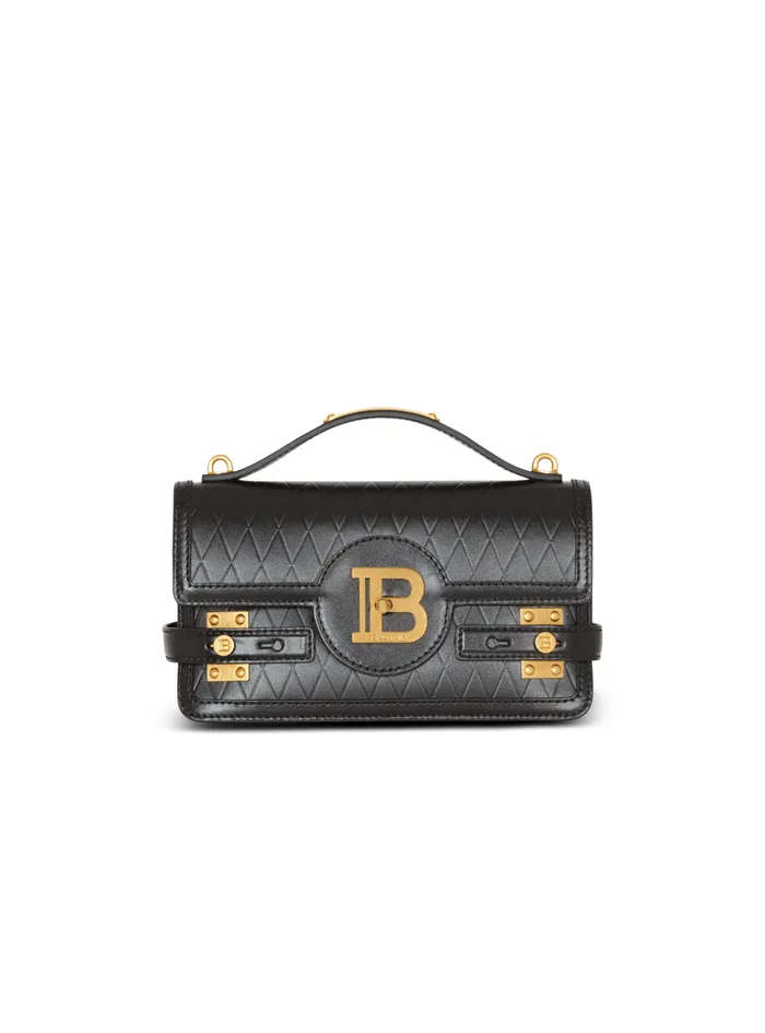 BBuzz Shoulder 24 Bag In Diamondembossed Calfskin Black Women Balmain Handbags
