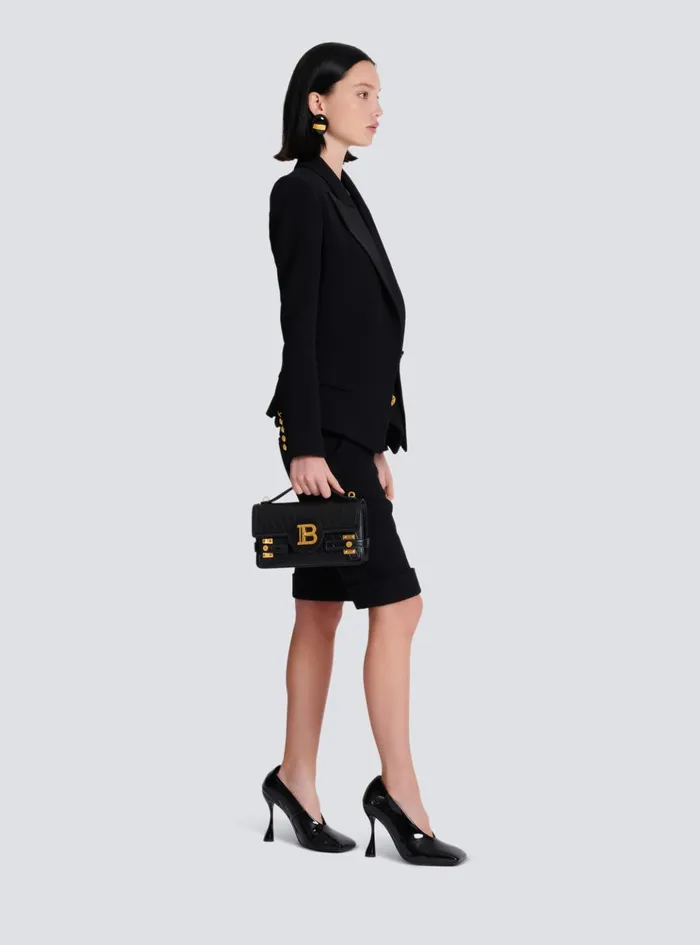 BBuzz Shoulder 24 Bag In Diamondembossed Calfskin Black Women Balmain Handbags