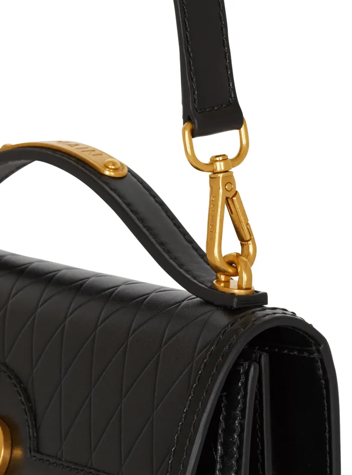 BBuzz Shoulder 24 Bag In Diamondembossed Calfskin Black Women Balmain Handbags
