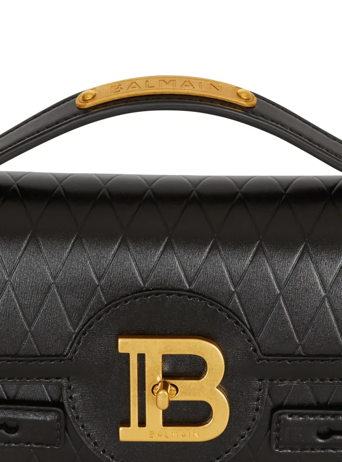 BBuzz Shoulder 24 Bag In Diamondembossed Calfskin Black Women Balmain Handbags