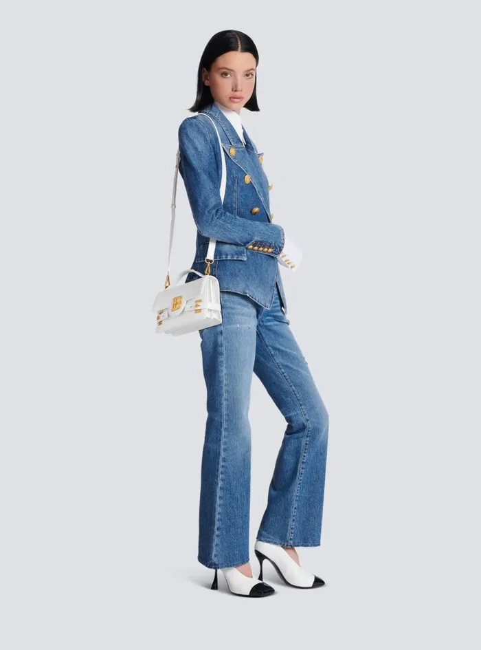 BBuzz Shoulder 24 Calfskin Bag White Women Balmain Handbags