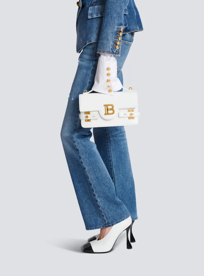 BBuzz Shoulder 24 Calfskin Bag White Women Balmain Handbags