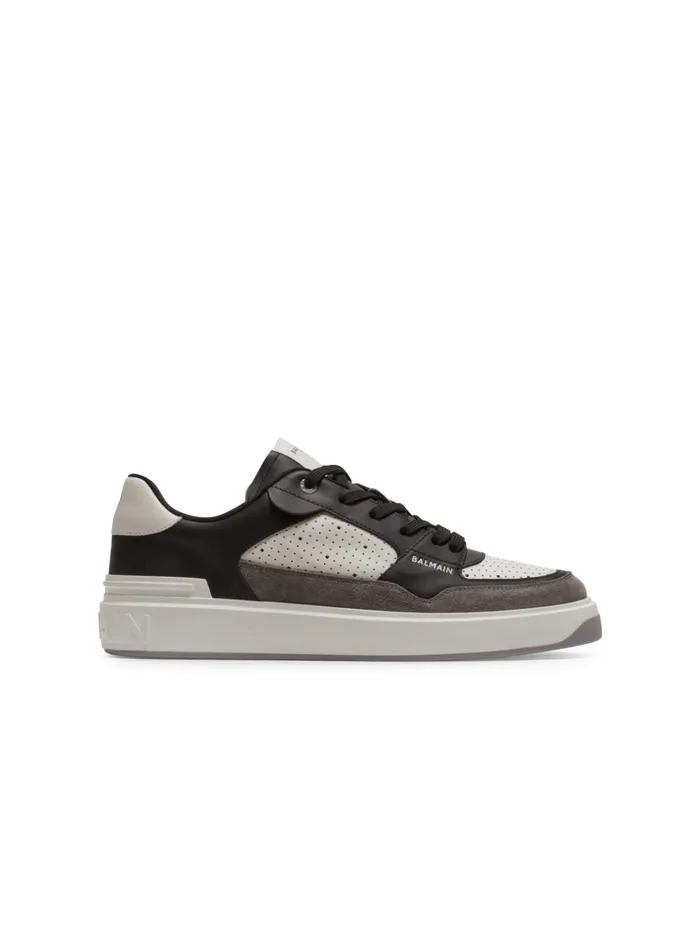 BCourt Flip Sneakers In Leather And Suede Black Men Balmain Sneakers