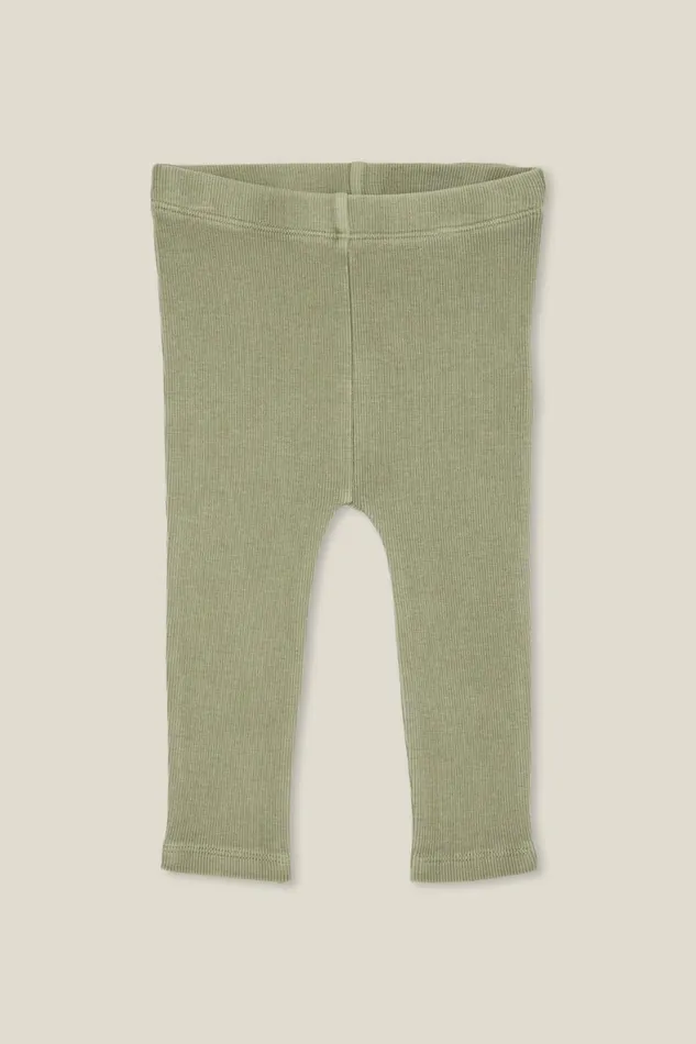 Baby Bottoms Cotton On The Row Rib Skinny Legging Silver Sage Wash