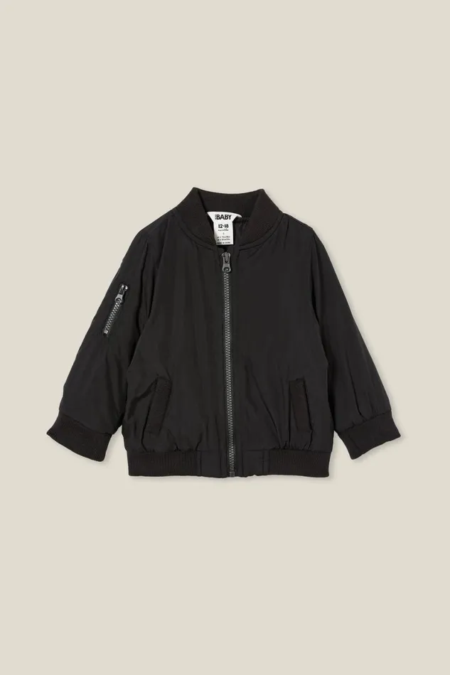 Baby Tops Jackets and Sweaters Cotton On Billy Bomber Jacket Black