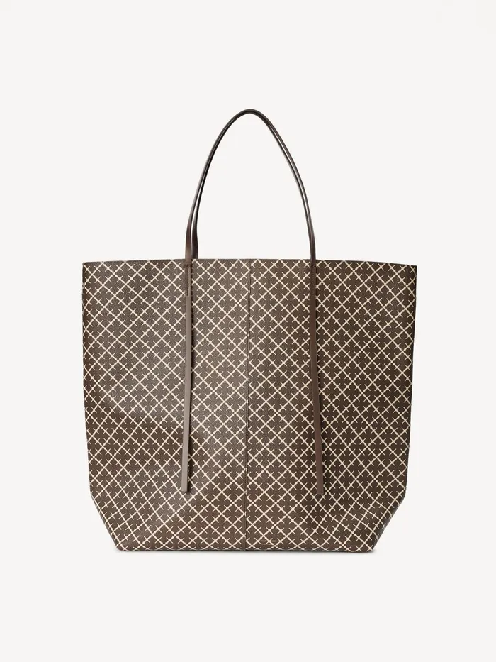 Bags Women By Malene Birger Abrille Printed Tote Bag Warm Brown