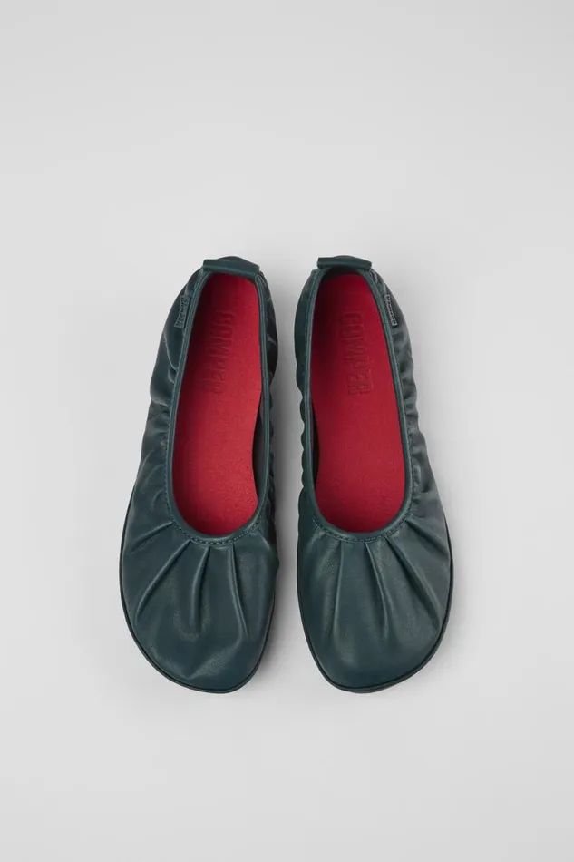 Ballerinas Women Camper Right Green Leather Ballerina