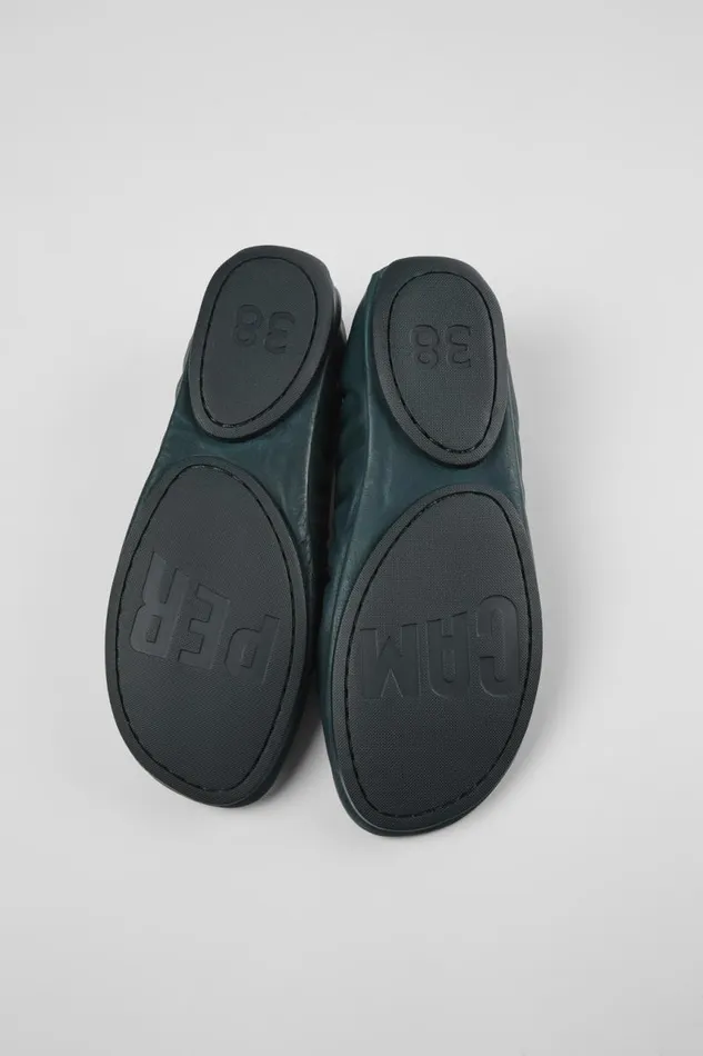 Ballerinas Women Camper Right Green Leather Ballerina