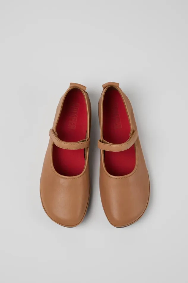 Ballerinas Women Camper Right Nude Leather Shoe