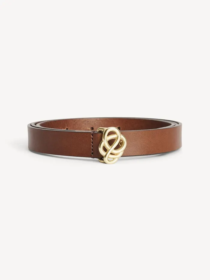 Belts Women By Malene Birger Ouma Leather Belt Dark Brown