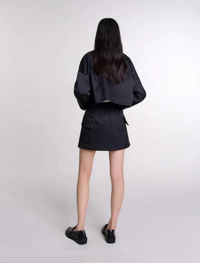 Blazers and Jackets Women Maje Satin Jacket Black