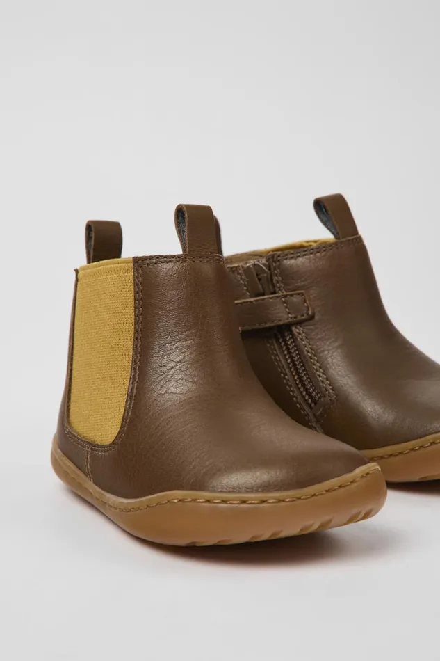 Boots Kids Camper Peu Brown Leather Boots