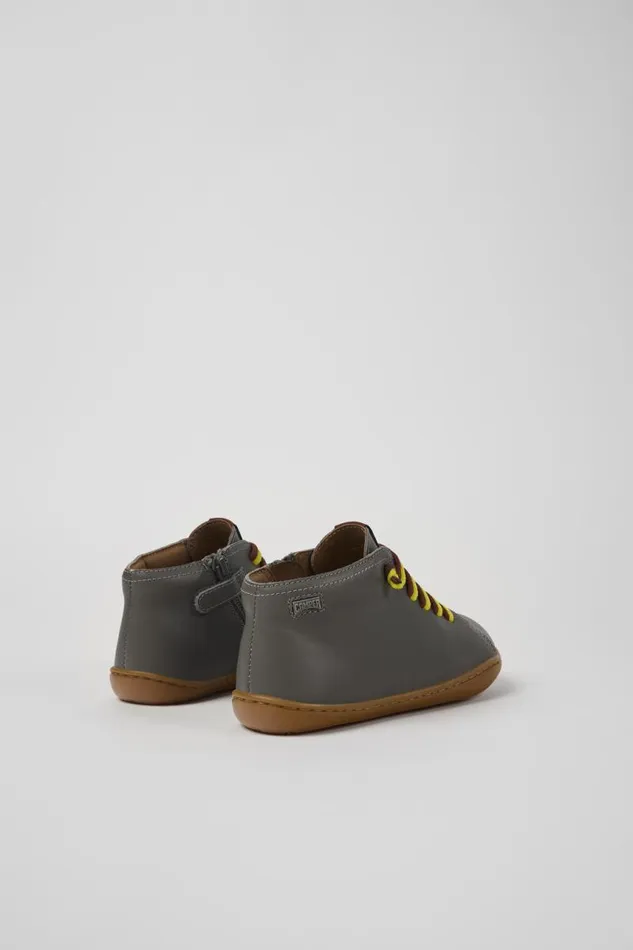 Boots Kids Camper Peu Grey Leather Ankle Boots Boots Kids Camper Peu Grey Leather Ankle Boots