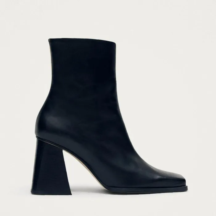 Boots Women ALOHAS South Bicolor Stone Beige Black Leather Ankle Boots