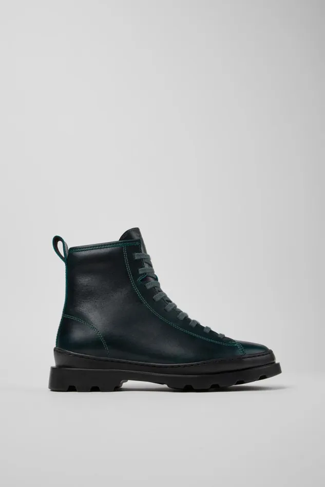 Boots Women Camper Brutus Green Leather Boots