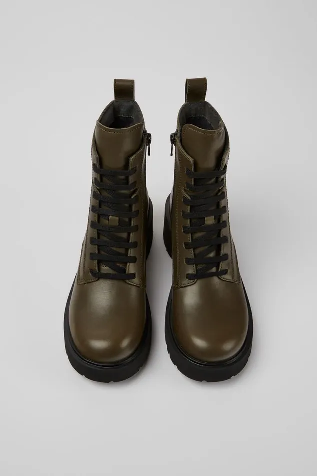 Boots Women Camper Milah Green Laceup Boots