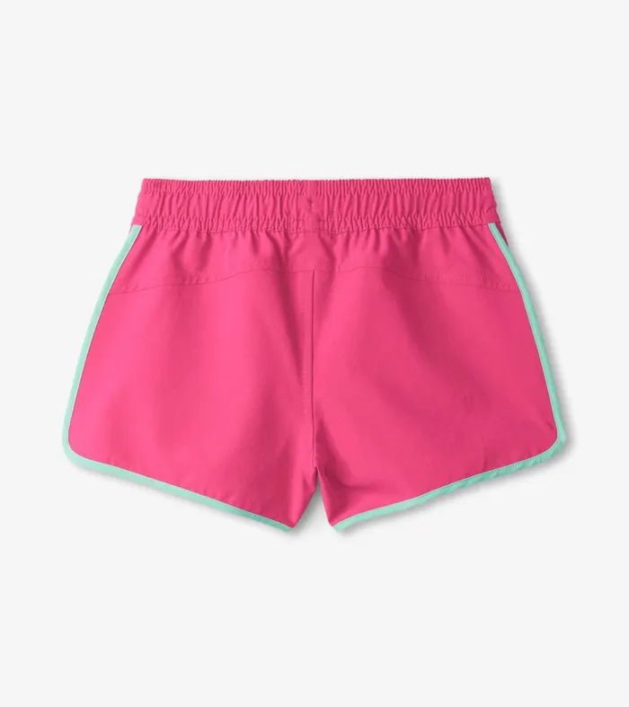 Bottoms Girls Hatley Girls Pink Quick Dry Shorts