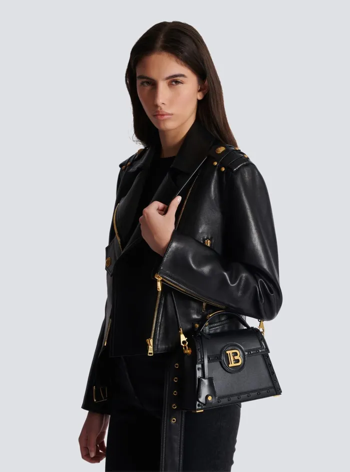 Box Leather BBuzz Dynasty Bag Black Women Balmain Handbags