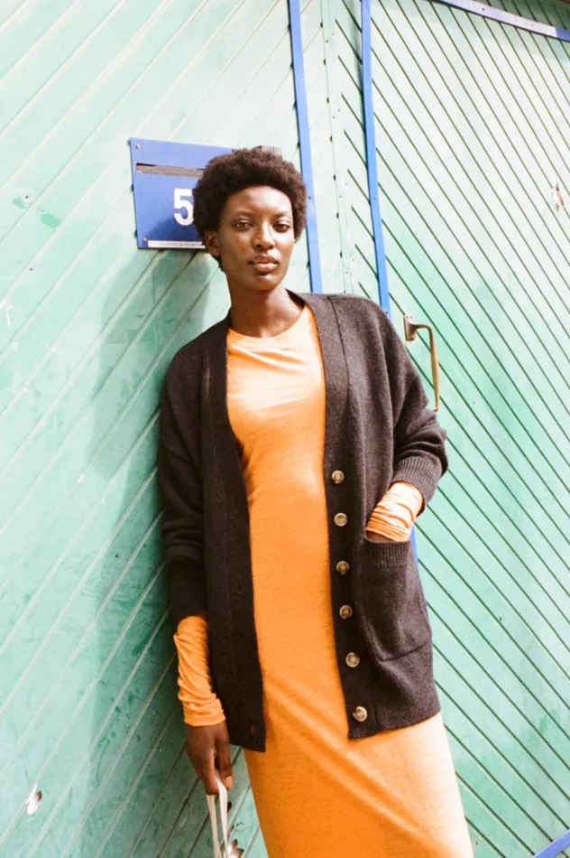 Bramley Cardigan Ash Womens LF Markey Knitwear