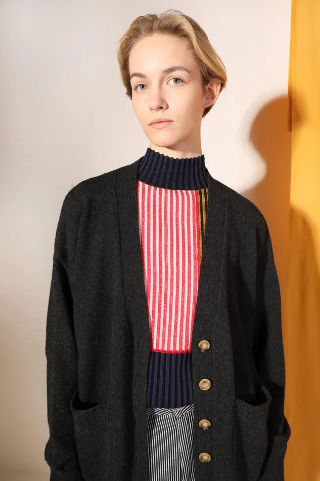 Bramley Cardigan Ash Womens LF Markey Knitwear