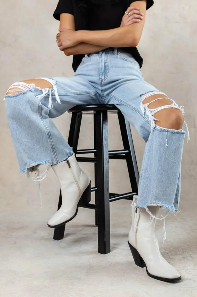 Bronda Heeled Boots In Ivory 8211 FINAL SALE Ivory Women Bohme Shoes