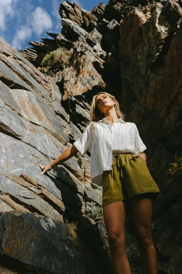 Cassia Button Up In White 8211 FINAL SALE White Women Bohme Tops