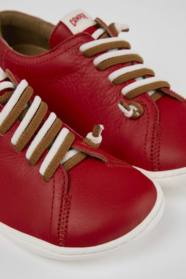 Casual Shoes Kids Camper Peu Red Leather Kids039 Shoe