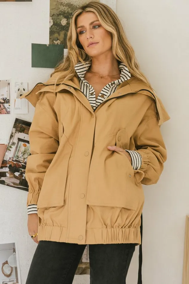 Catherine Hooded Jacket Khaki Women Bohme Outerwear
