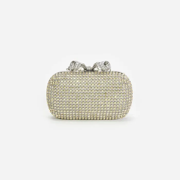 Champagne Chainmail Clutch Bag Women Self Portrait Mini Champagne Chainmail Clutch Bag Women Self Portrait Mini