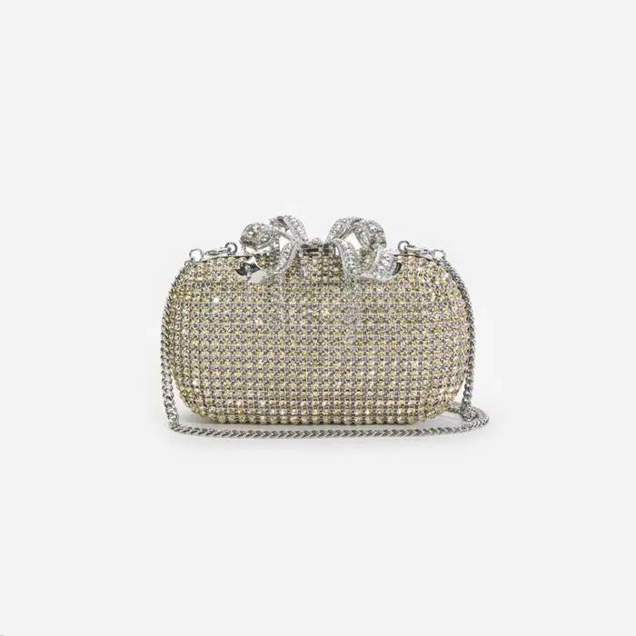 Champagne Chainmail Clutch Bag Women Self Portrait Mini Champagne Chainmail Clutch Bag Women Self Portrait Mini