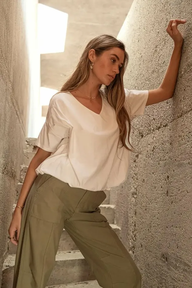 Chelsey Top In White 8211 FINAL SALE White Women Bohme Tees and Tanks