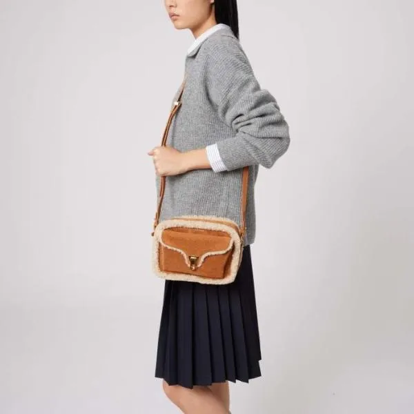 Coccinelle Beat Eco Shearling Small Naturalcuir Women Coccinelle Crossbody Bags Coccinelle Beat Eco Shearling Small Naturalcuir Women Coccinelle Crossbody Bags