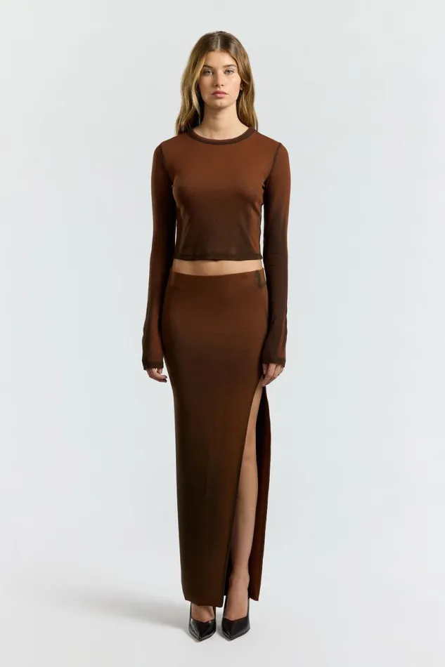 COTTON CITIZEN SKIRTS Verona Maxi Skirt Chestnut Cast 8211 Women