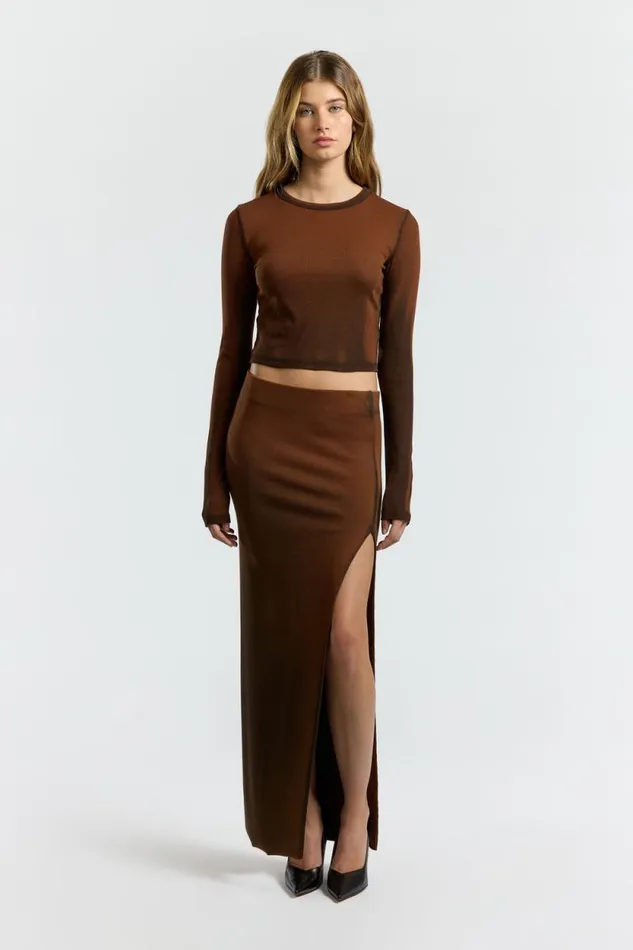 COTTON CITIZEN SKIRTS Verona Maxi Skirt Chestnut Cast 8211 Women