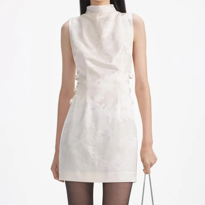 Cream Jacquard Mini Dress Women Self Portrait Dresses