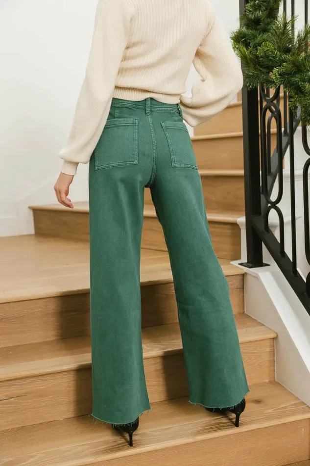 Darian Pants In Green Green Women Bohme Denim