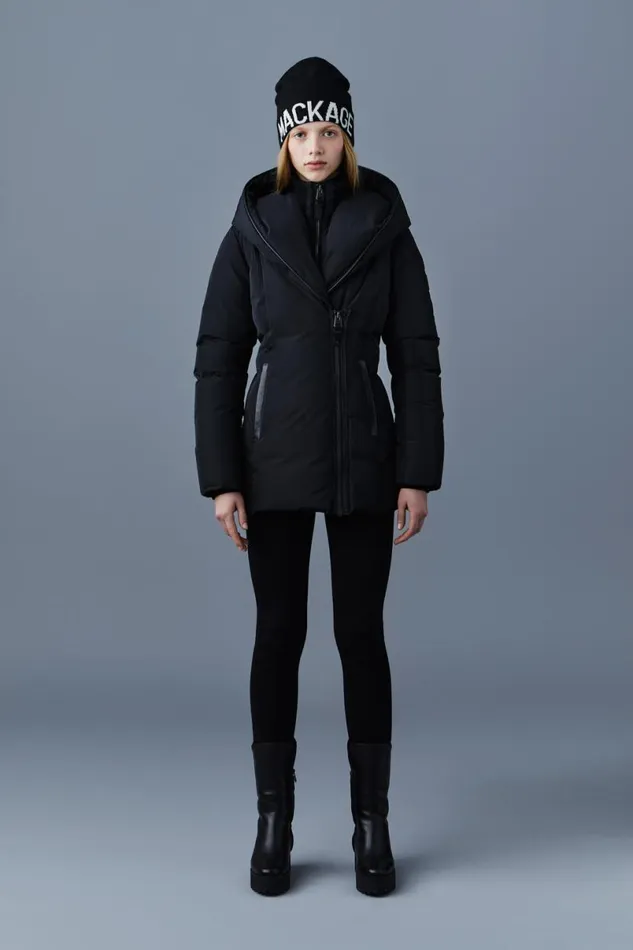 Downs and Jackets Women Mackage ADALI Down Coat With Signature Mackage Collar Black