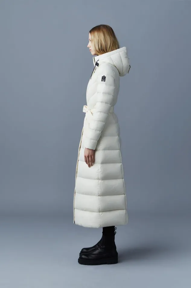 Downs and Jackets Women Mackage CALINA Lustrous Down Maxi Coat Cream
