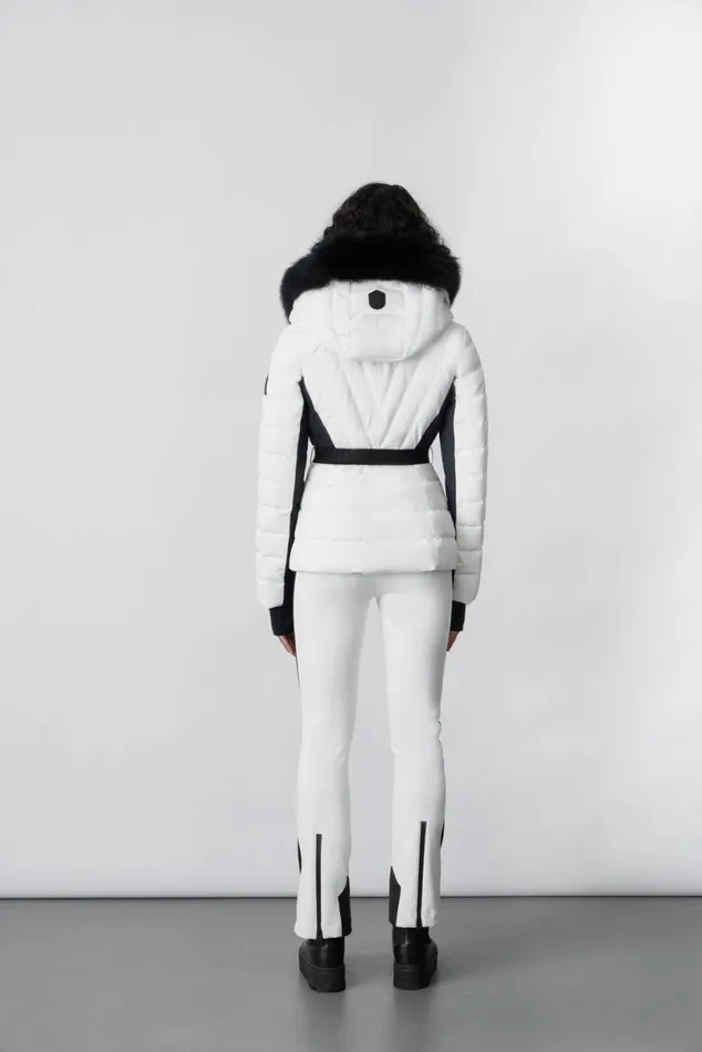 Downs and Jackets Women Mackage ELITA Down Ski Jacket With Removable Blue Fox Fur Trim Black