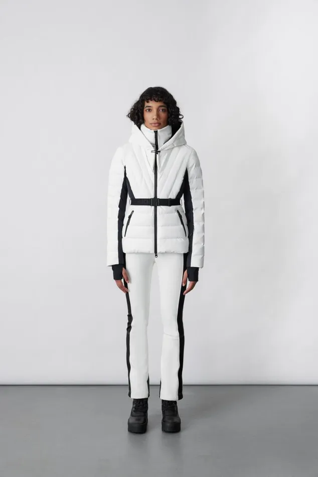Downs and Jackets Women Mackage ELITA Down Ski Jacket With Removable Blue Fox Fur Trim Black