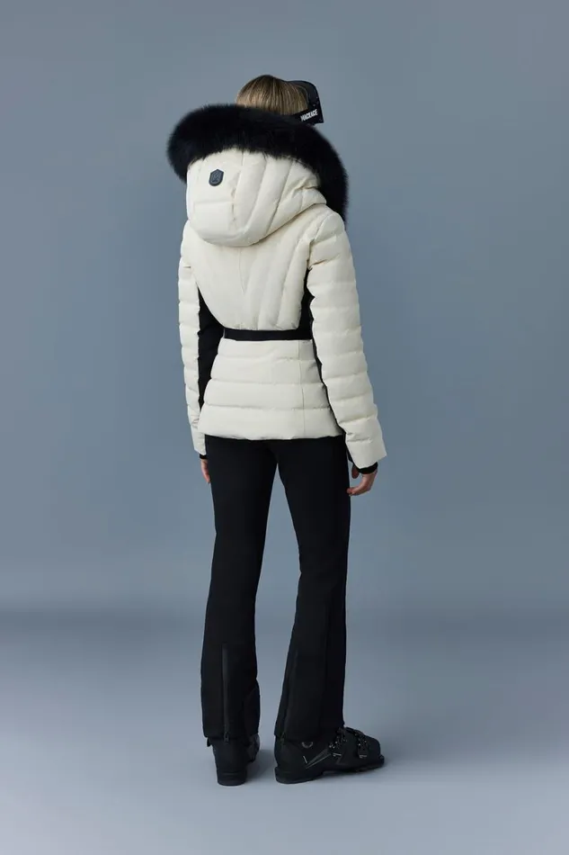 Downs and Jackets Women Mackage ELITA Down Ski Jacket With Removable Blue Fox Fur Trim Black
