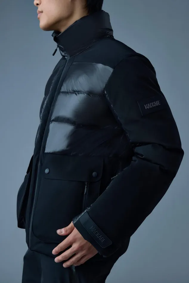 Downs and Parkas Men Mackage CODY Down Ski Jacket With Hood Blackwhite
