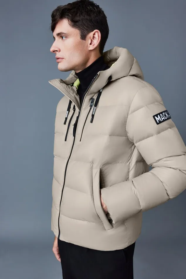 Downs and Parkas Men Mackage VICTOR Lustrous Light Down Jacket With Hood For Men Black