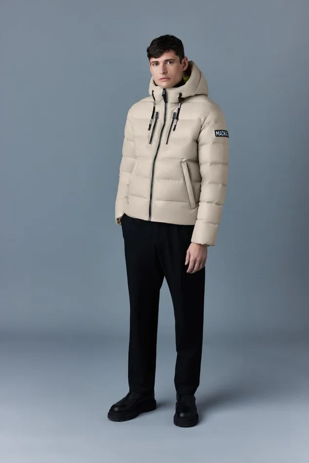 Downs and Parkas Men Mackage VICTOR Lustrous Light Down Jacket With Hood For Men Black