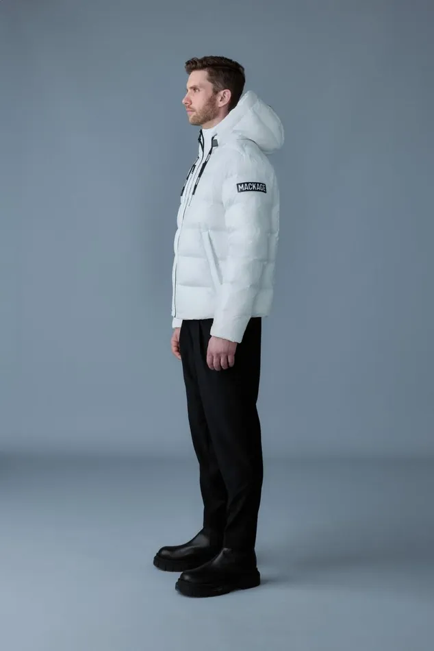 Downs and Parkas Men Mackage VICTOR Lustrous Light Down Jacket With Hood For Men Black
