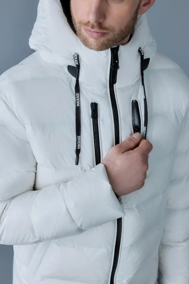 Downs and Parkas Men Mackage VICTOR Lustrous Light Down Jacket With Hood For Men Black
