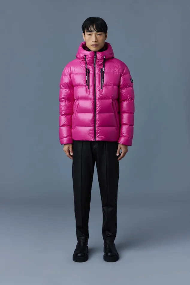 Downs and Parkas Men Mackage VICTOR Lustrous Light Down Jacket With Hood For Men Black